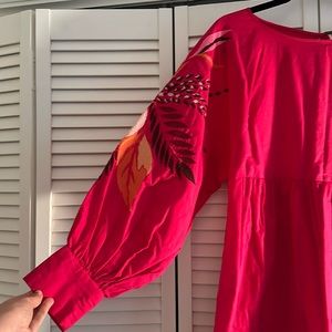 Embroidered Sleeve Dress